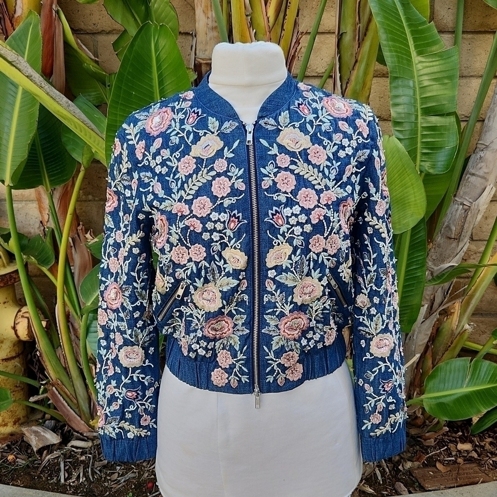 Needle & Thread Embroidered Floral Flower Jacket 2